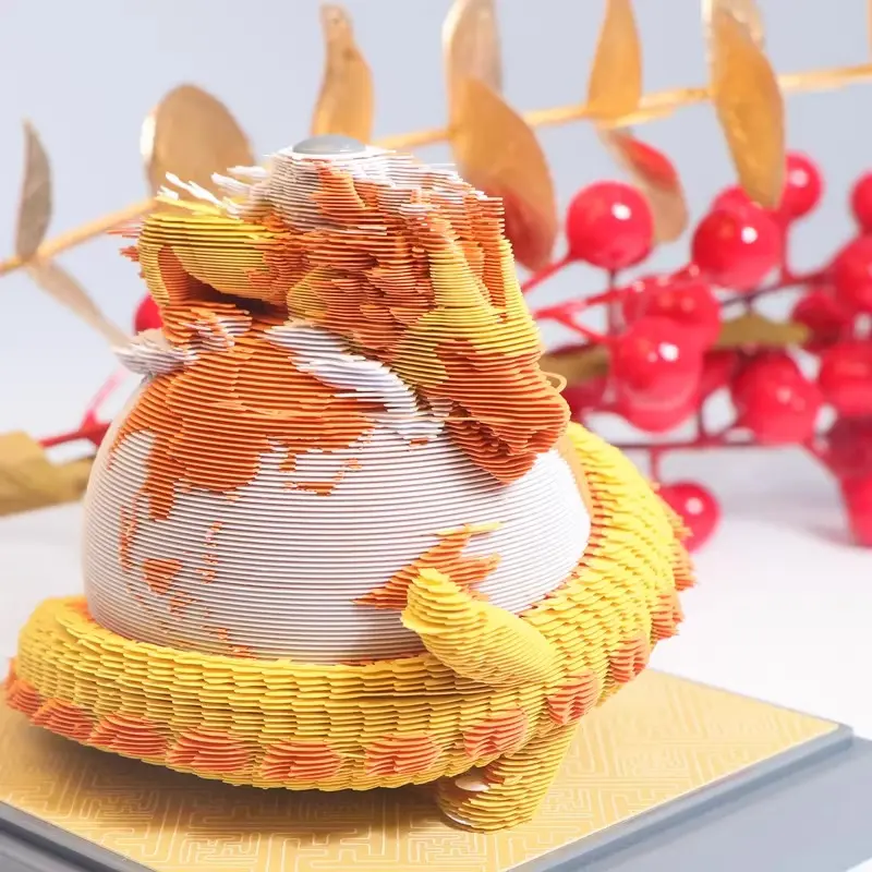 Dragon 3D Cubic Paper Sculpture Desk Calendar