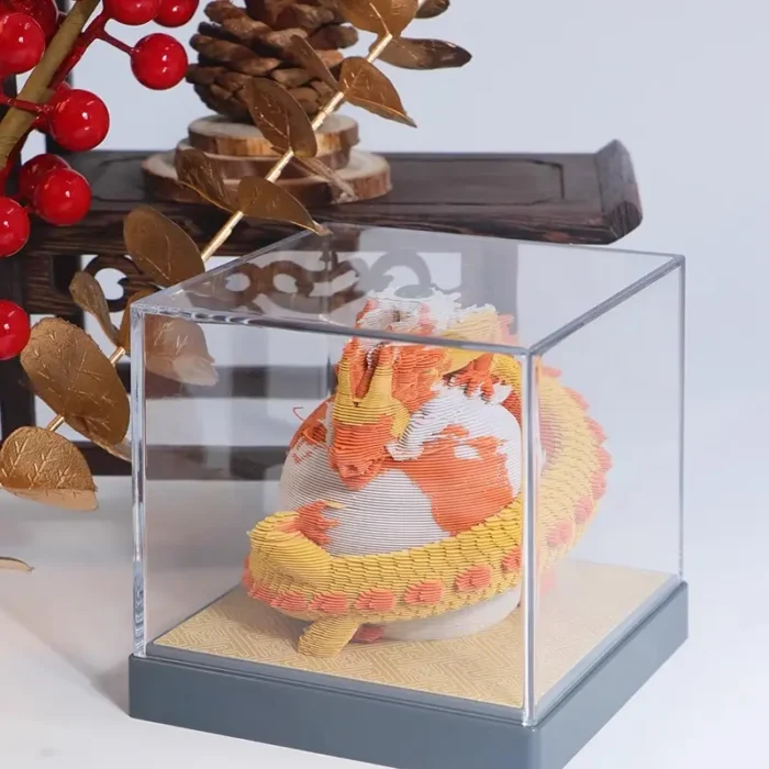 Dragon 3D Cubic Paper Sculpture Desk Calendar