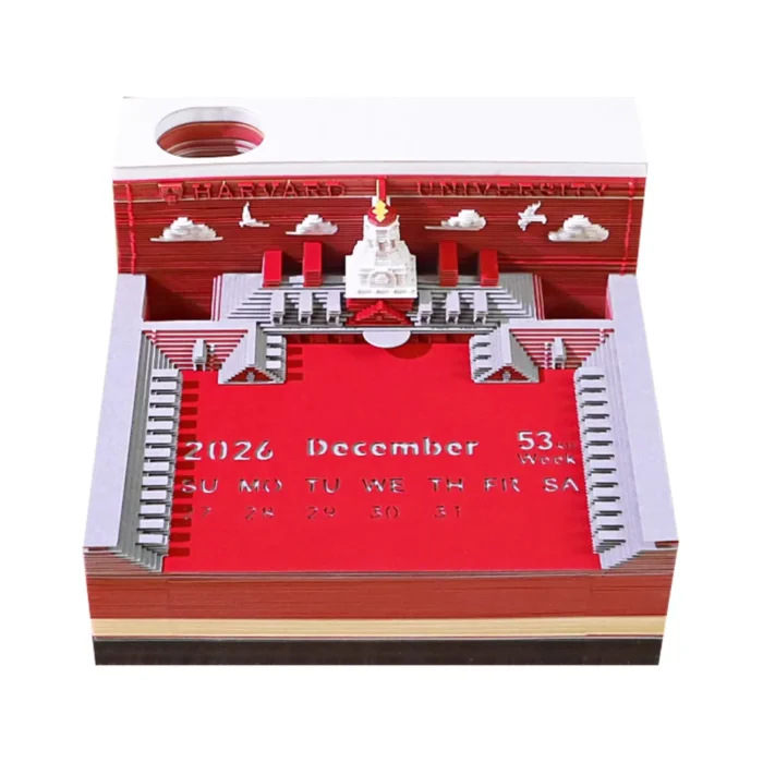 Harvard University 3D Paper Sculpture Calendar