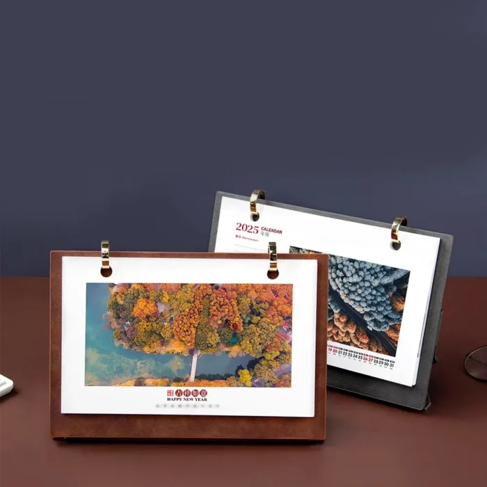 Leather Translation Desk Calendar