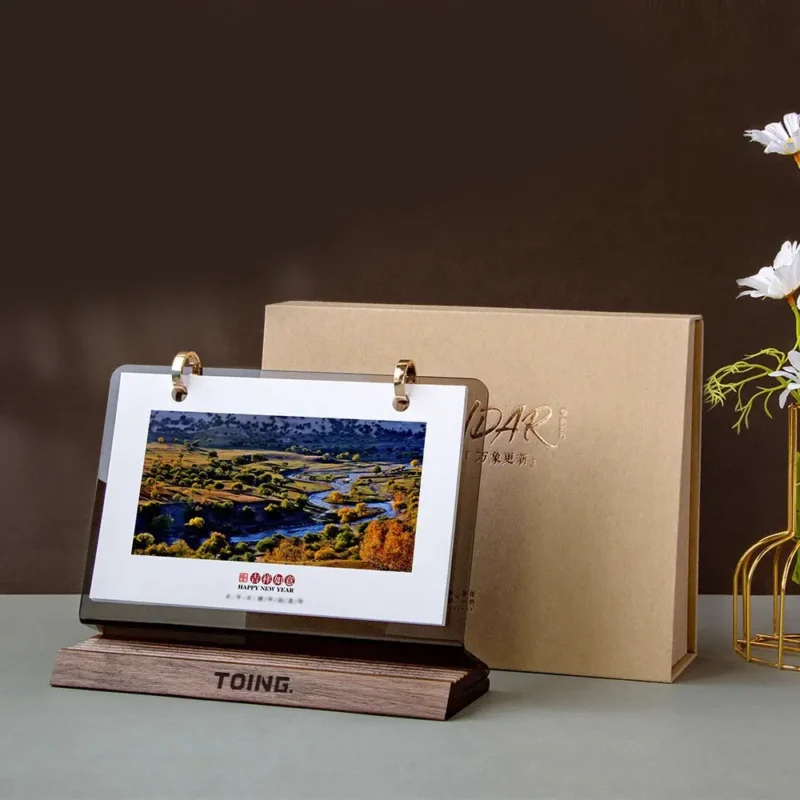 Custom Walnut Desk Calendar