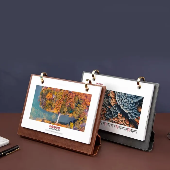 Leather Translation Desk Calendar