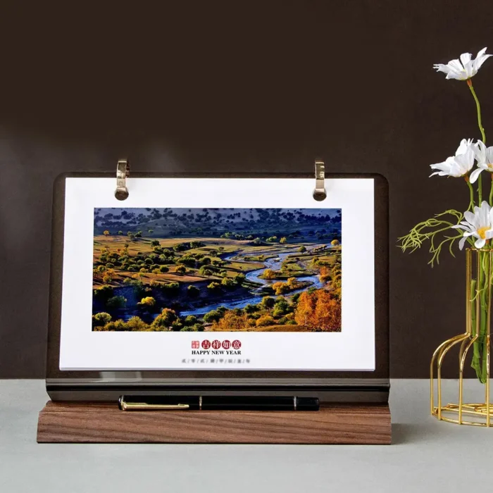 Custom Walnut Desk Calendar