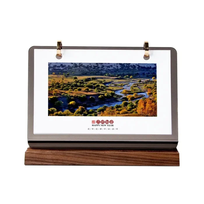 Custom Walnut Desk Calendar