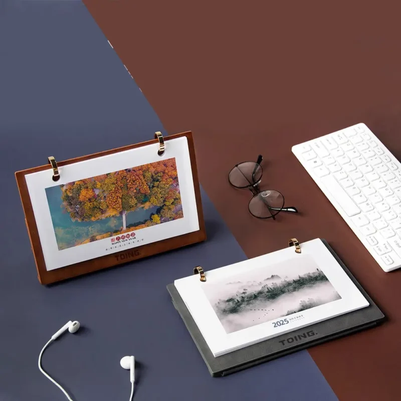 Leather Translation Desk Calendar