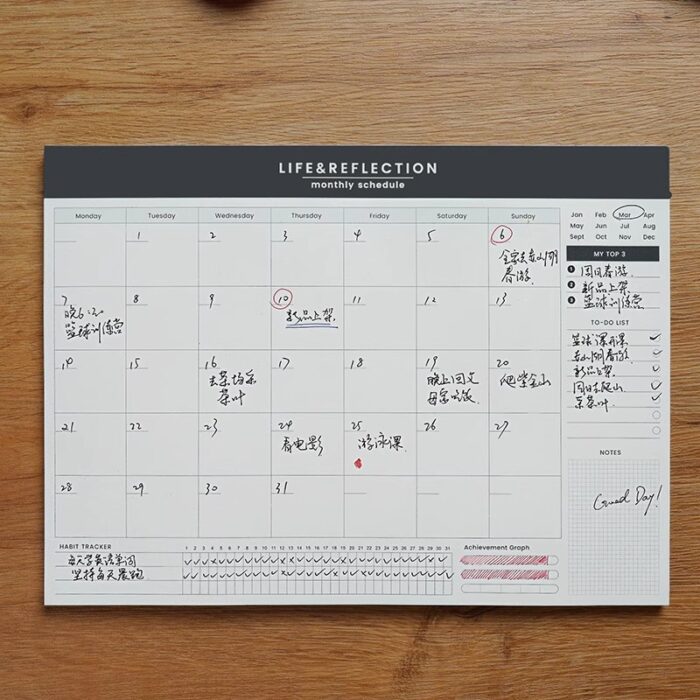 desk blotter calendar